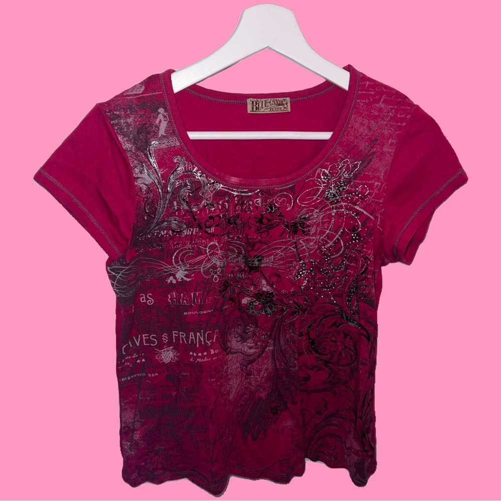y2k mall goth pink tshirt